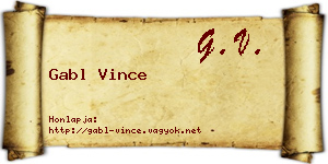 Gabl Vince névjegykártya